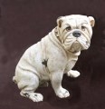 Urn steen buldog links wit